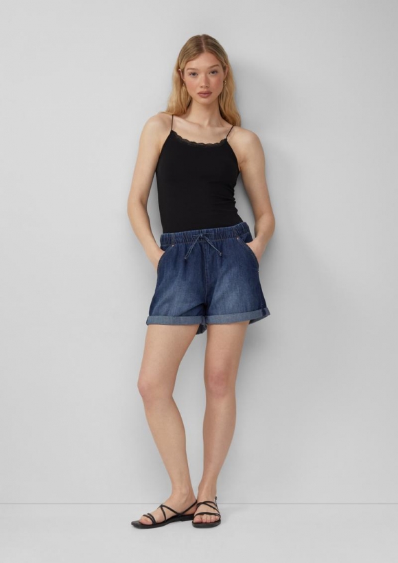s.Oliver Jeans-Shorts / Comfort Fit / Mid Rise / Elastikbund - dunkelblau