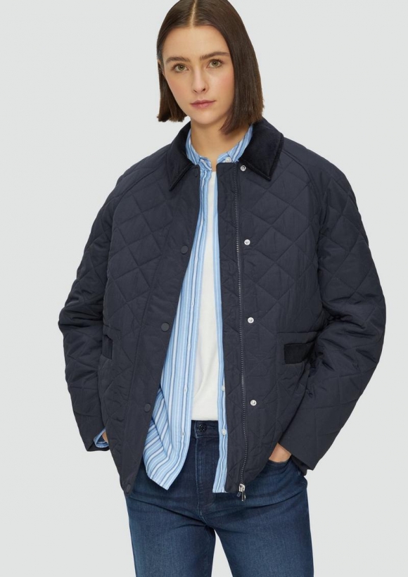 s.Oliver Steppjacke mit Cord-Details - navy