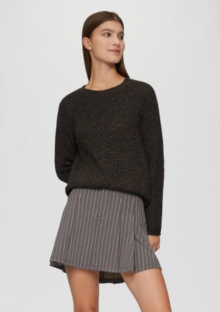 s.Oliver Melierter Strickpullover mit Raglanärmeln - tannengrün