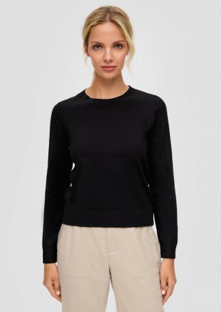 s.Oliver Pullover aus Viskosestretch - schwarz