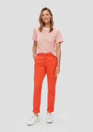 s.Oliver Regular: Chinohose mit Gürtel - orange