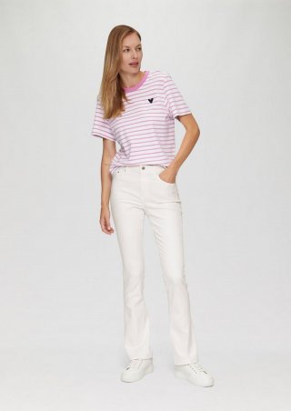s.Oliver Ankle-Jeans Beverly / Slim Fit / Mid Rise / Bootcut Leg - weiß