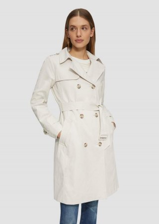 s.Oliver Trenchcoat mit Streifen-Futter - wollweiß