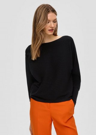 s.Oliver Strickpullover mit Musterstruktur - schwarz