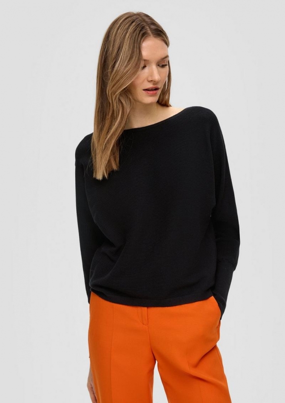 s.Oliver Strickpullover mit Musterstruktur - schwarz