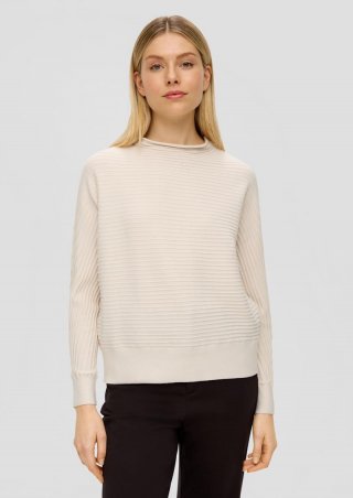 s.Oliver Strickpullover mit Fledermausärmeln - beige
