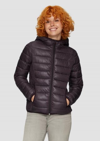 s.Oliver Leicht wattierte Steppjacke mit Kapuze - aubergine