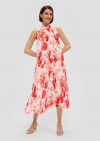 s.Oliver Plissiertes Chiffonkleid - ecru