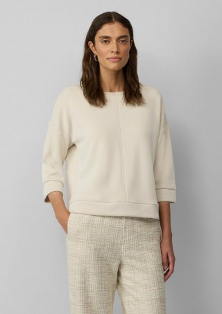 s.Oliver Modal-Sweatshirt im Relaxed Fit mit Schmuck-Details - beige