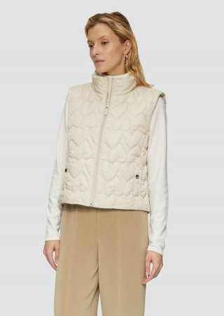 s.Oliver Verkürzte Steppweste mit Herzmuster - beige