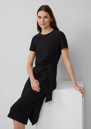 s.Oliver Jersey-Kleid mit Knotendetail - schwarz