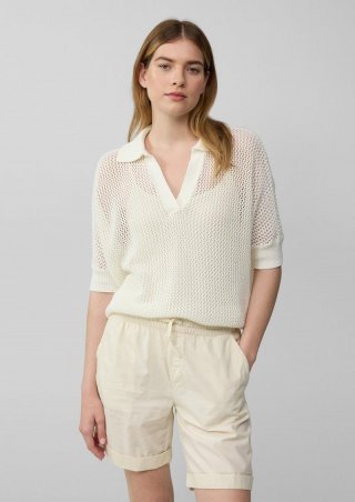 s.Oliver Oversized Ajour-Polo - weiß