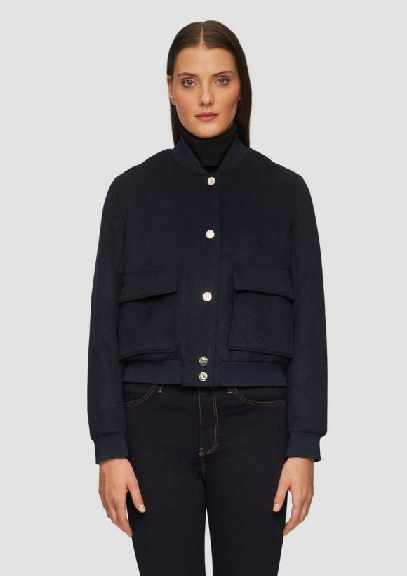 s.Oliver Blouson aus Wollmix - navy
