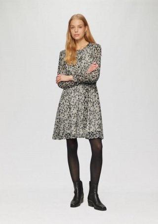 s.Oliver Leichtes Chiffonkleid mit All-over-Print - helles beige