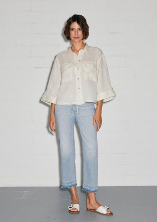s.Oliver Cropped-Jeans Karolin / Regular Fit / Mid Rise / Straight Leg / offener Saum - hellblau