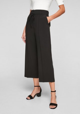 s.Oliver Regular: Culotte mit Ziernaht - schwarz