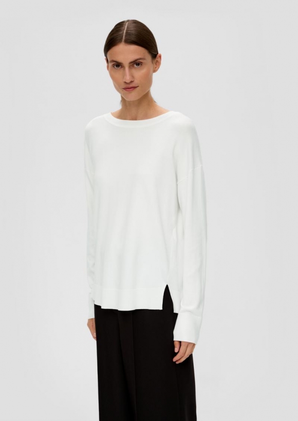 s.Oliver Leichter Pullover aus Viskosemix - ecru
