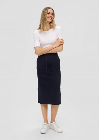 s.Oliver Midi-Rock mit Elastikbund - navy