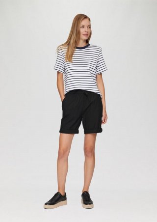 s.Oliver Leichte Shorts mit Elastikbund und angedeuteten Taschen - schwarz