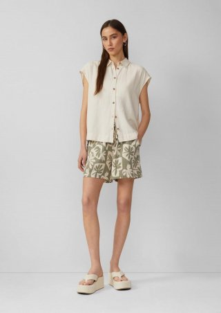 s.Oliver Shorts aus Musselin - salbeigrün