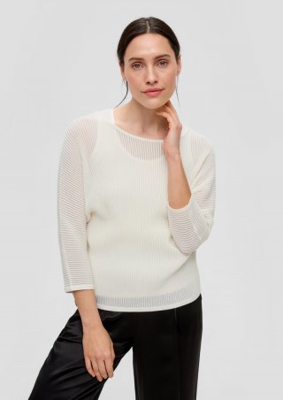 s.Oliver Strickpullover mit Fledermausärmeln - ecru