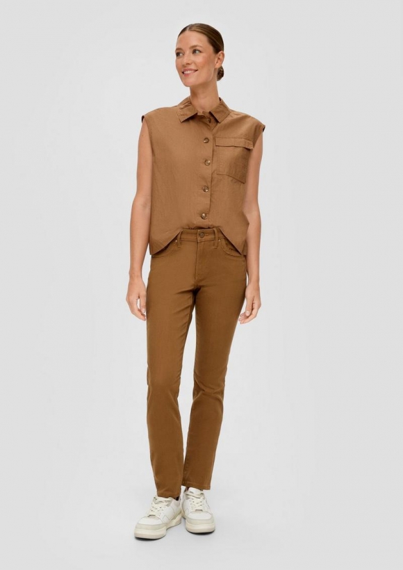 s.Oliver Jeans Betsy / Slim Fit / Mid Rise / Slim Leg - sandstein