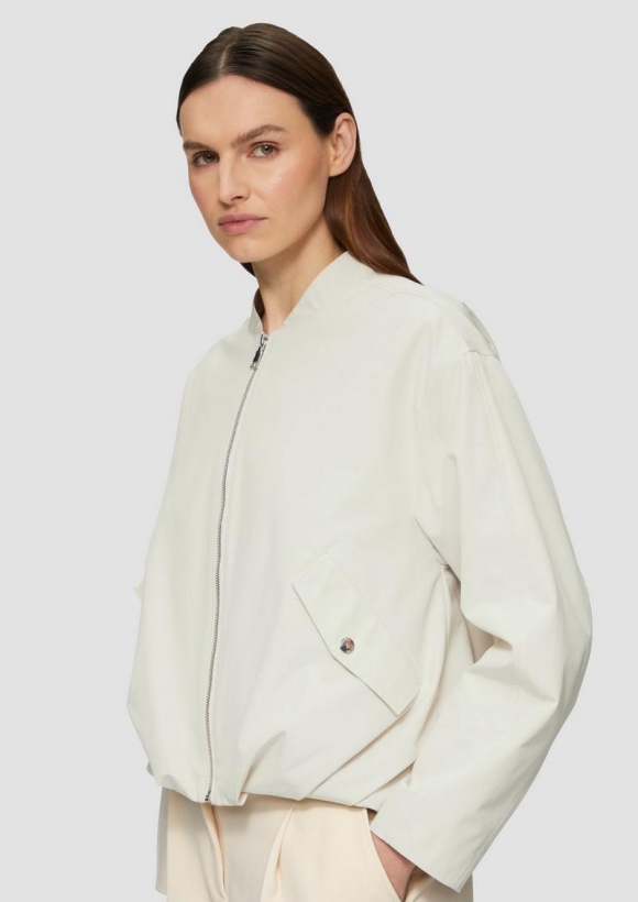 s.Oliver Blouson mit Raffungsdetails im Relaxed Fit - wollweiß