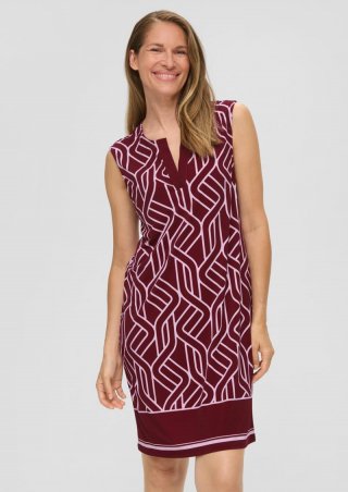 s.Oliver Luftiges Jerseykleid mit Print - rubinrot