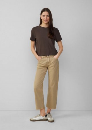 s.Oliver Cropped-Jeans Karolin / Regular Fit / Mid Rise / Straight Leg / offener Saum - hellbraun