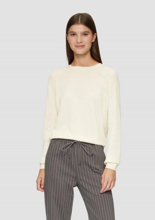 s.Oliver Strickpullover mit Struktur aus Viskosemix - creme