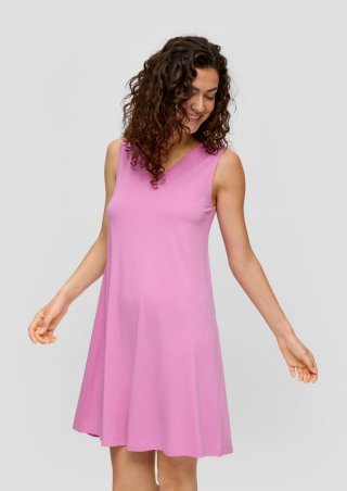 s.Oliver Fließendes Kleid mit gekreuztem Riemen-Detail am Rücken - rosa