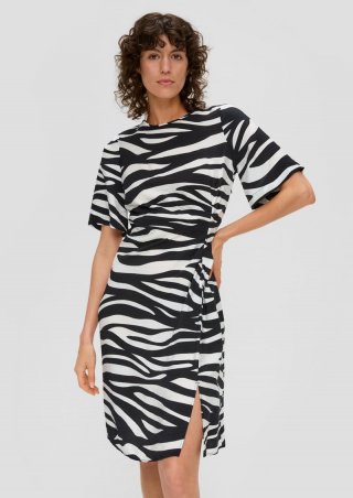 s.Oliver Kleid mit Rundhalsausschnitt - schwarz