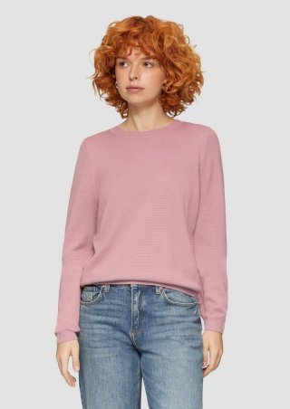 s.Oliver Pullover aus Viskosemix mit Struktur - altrosa