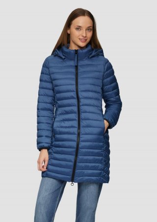 s.Oliver Lange Steppjacke mit abnehmbarer Kapuze im Slim Fit - hellblau