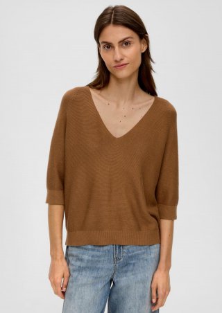 s.Oliver Strickpullover aus Viskosemix - sandstein