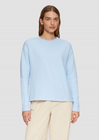 s.Oliver Weiches Sweatshirt mit gebrushter Oberfläche - hellblau
