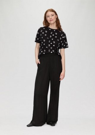 s.Oliver Culotte aus Satin mit elastischem Bund - schwarz