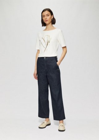 s.Oliver Culotte Suri / Regular Fit / High Rise / Wide Leg - dunkelblau