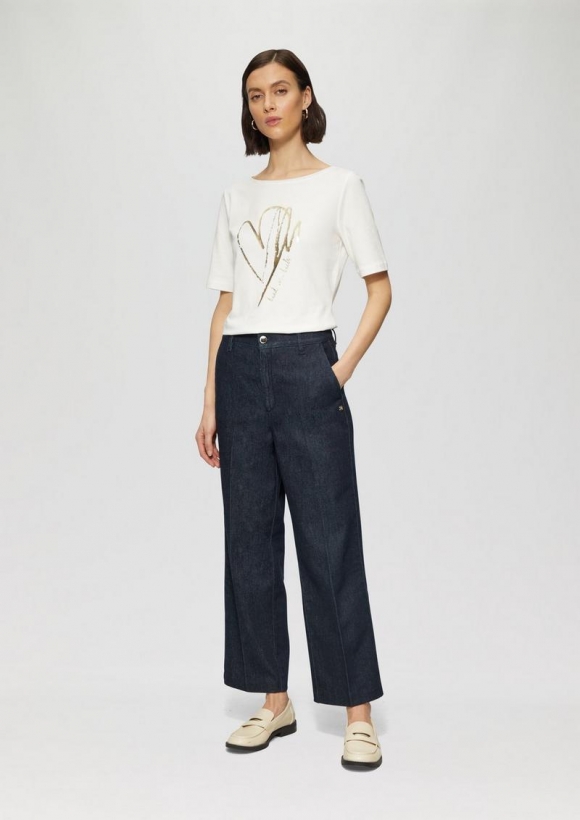 s.Oliver Culotte Suri / Regular Fit / High Rise / Wide Leg - dunkelblau