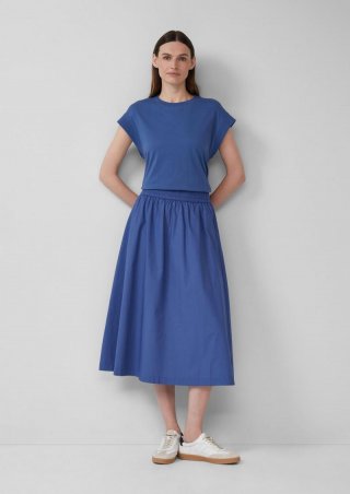 s.Oliver Ausgestellter Rock aus Popeline im Relaxed Fit - royalblau
