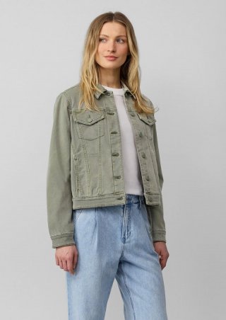 s.Oliver Elastische Jeansjacke mit seitlichen Eingrifftaschen - salbeigrün