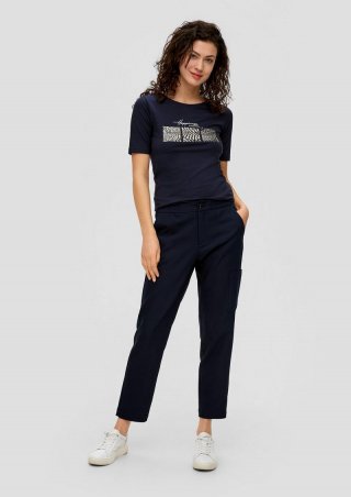 s.Oliver Relaxed: Hose aus Baumwollmix - navy
