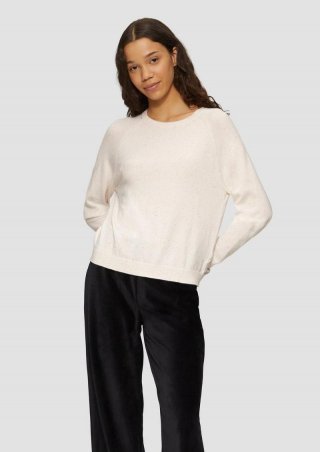 s.Oliver Strickpullover mit Raglan-Ärmeln - beige