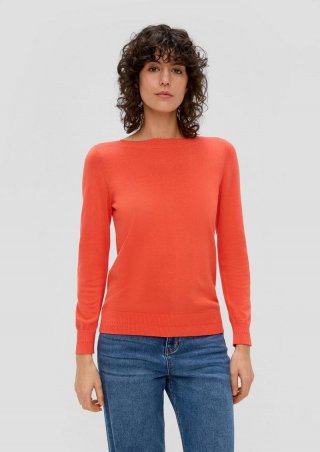 s.Oliver Longsleeve mit U-Boot-Ausschnitt - koralle