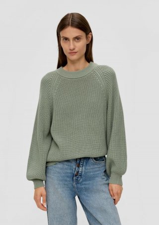 s.Oliver Strickpullover mit Rippstruktur - salbeigrün