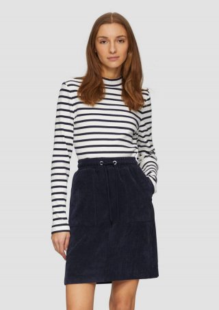 s.Oliver Feincordrock mit Kordelzug und elastischem Bund - navy