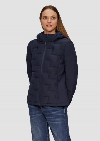 s.Oliver Leicht wattierte Jacke im Fabricmix mit Prägung - navy