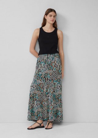 s.Oliver Maxi-Stufenrock aus Jersey - schwarz