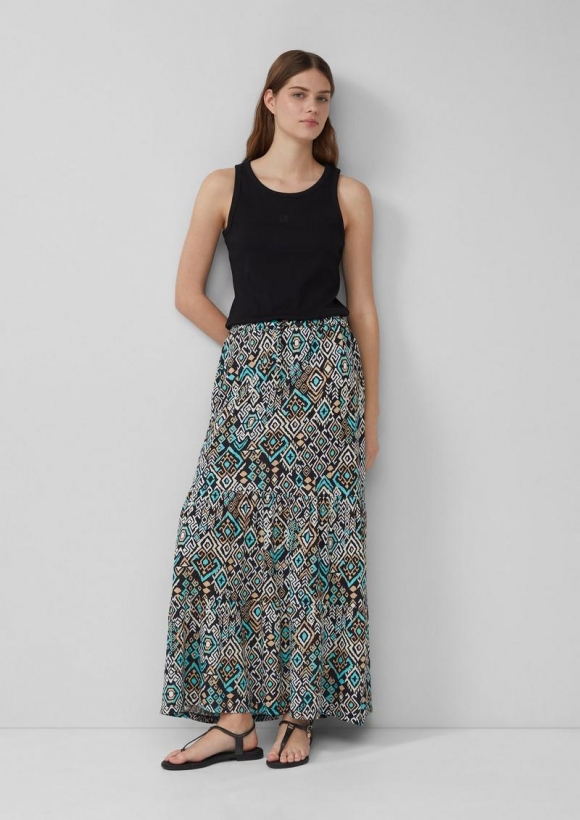 s.Oliver Maxi-Stufenrock aus Jersey - schwarz