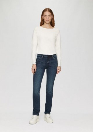 s.Oliver Jeans Betsy / Slim Fit / Mid Rise / Slim Leg / Knopfdetail - blau